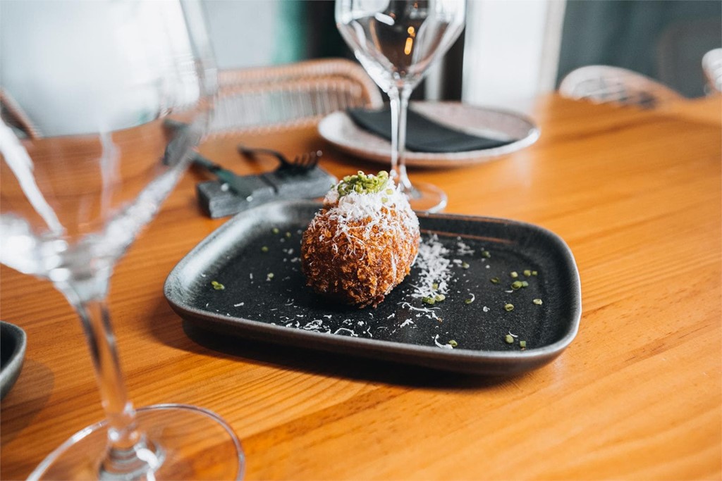 Homemade shitake, boletus and galmesano croquette. - Image 1